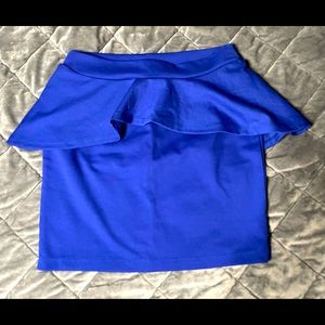 Royal blue mini peplum skirt